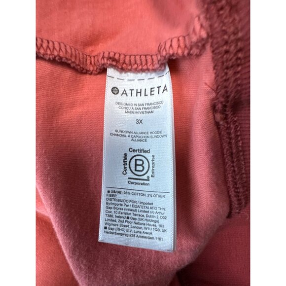 Athleta Women's Sundown Alliance Pink Print Long Sleeve Hoodie Size 3X - Picture 6 of 9